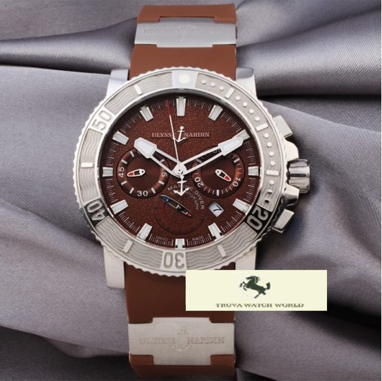 HK883 ULYSSE NARDİN MARİNE DİVER KAHVERENGİ KORDON